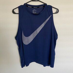 Nike Dri-Fit Women's Navy Blue Large 100% Polyester Athletic Tank Top